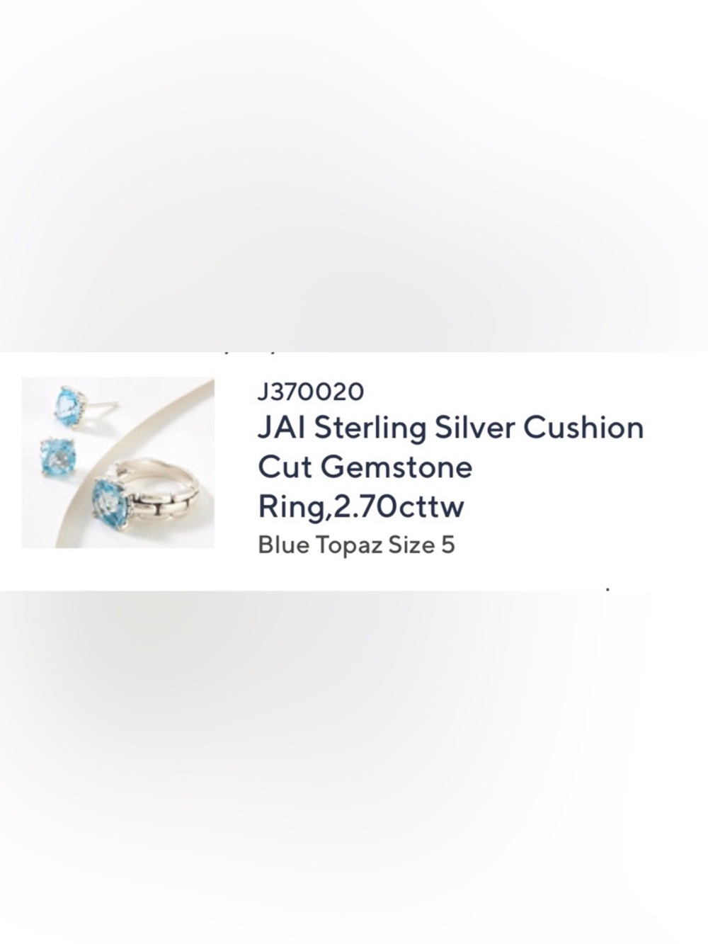 Jai by John Hardy Silver Ring with a Cushion Cut Topaz - Picture 6 of 6